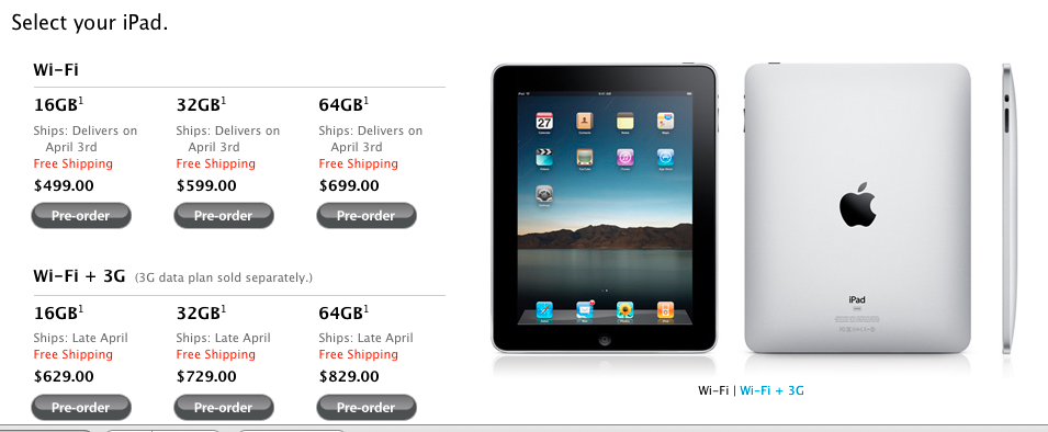 Apple Store Screen Shot - Apple iPad Pre order - Elmadergisi.com