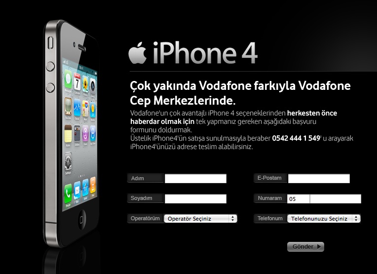 vodafone iPhone 4 Ön Sipariş