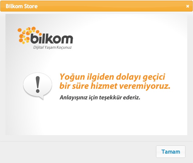 Bilkom Store’u kapattı :)