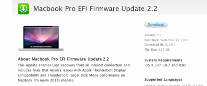 MacBook Pro ve Mac Mini Firmware güncellemesi