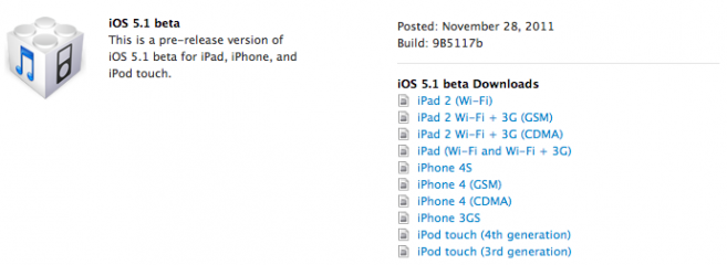 iOS 5.1’in ilk beta’sı ve Xcode 4.3 beta yayınlandı, hareket başladı