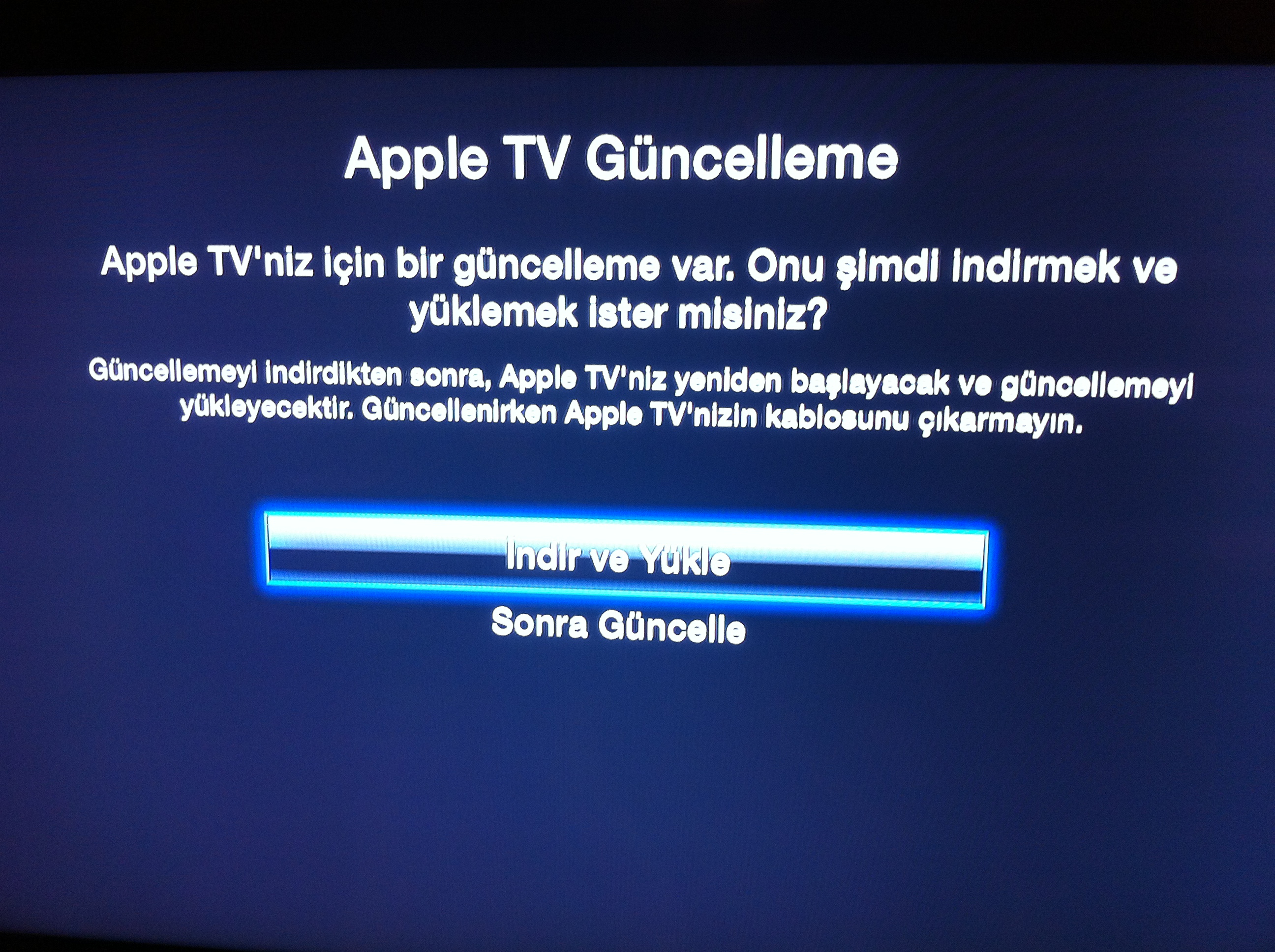 Apple TV Firmware Güncellemesi
