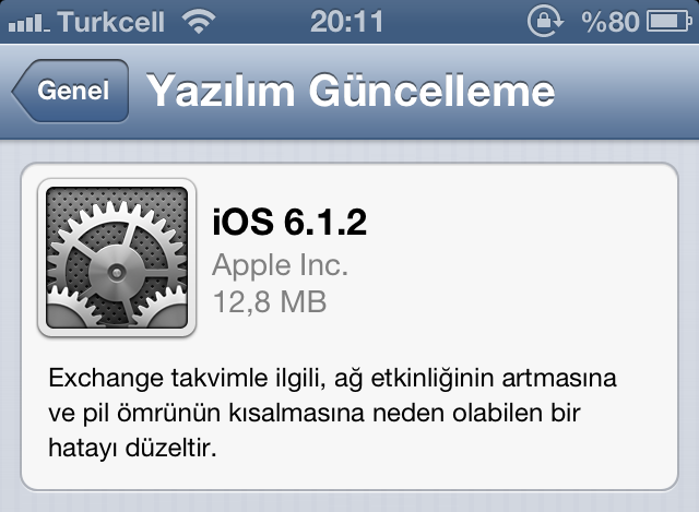 iOS 6.1.2 Yayınlandı