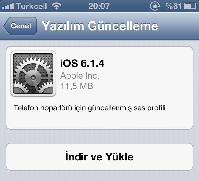 iPhone 5 İçin iOS 6.1.4 Güncellemesi Yayınlandı!