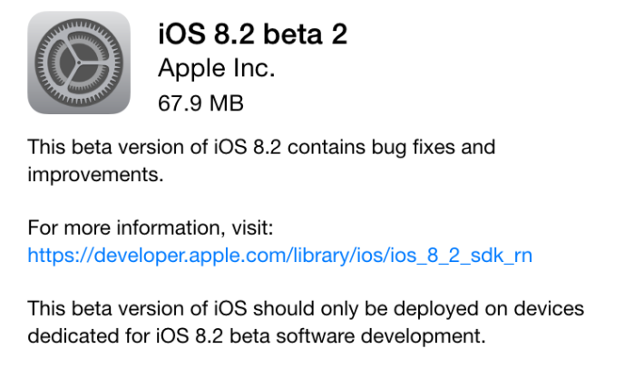 Apple, iOS 8.2’nin İkinci Betasını Geliştiricilere Sundu
